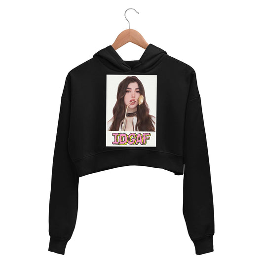 dua lipa idgaf crop hoodie hooded sweatshirt upper winterwear music band buy online india the banyan tee tbt men women girls boys unisex black