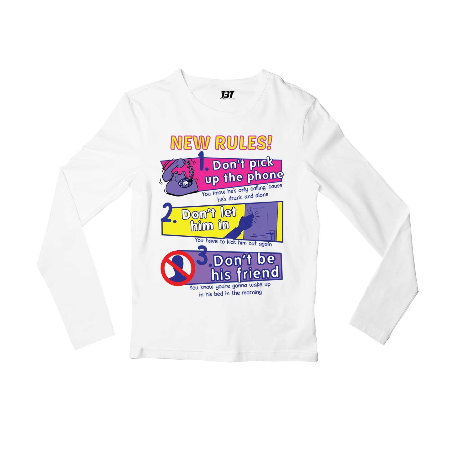 dua lipa new rules full sleeves long sleeves music band buy online india the banyan tee tbt men women girls boys unisex white