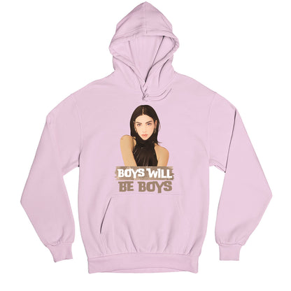 dua lipa boys will be boys hoodie hooded sweatshirt winterwear music band buy online india the banyan tee tbt men women girls boys unisex baby pink