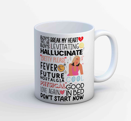 dua lipa dua's discography mug coffee ceramic music band buy online india the banyan tee tbt men women girls boys unisex  