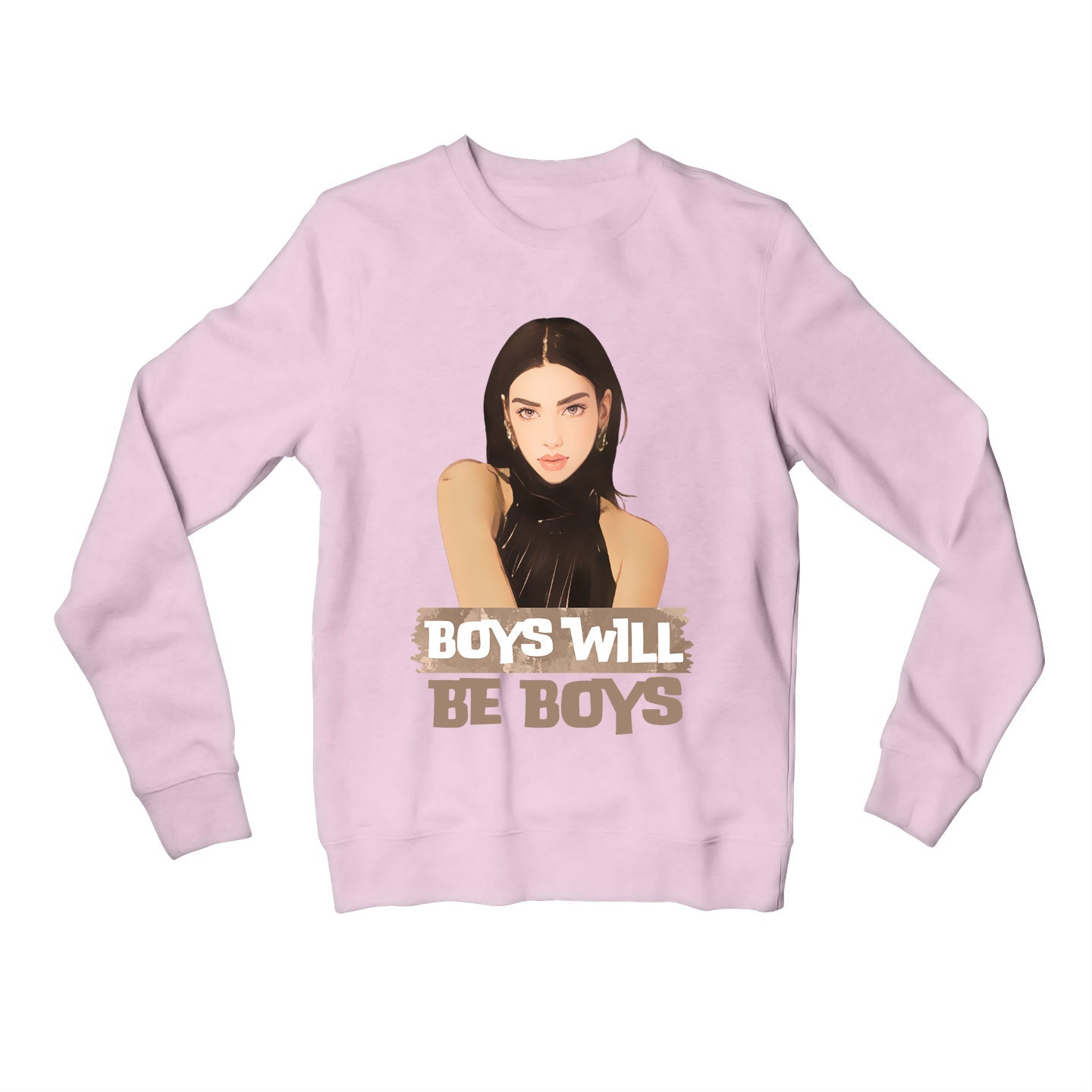 dua lipa boys will be boys sweatshirt upper winterwear music band buy online india the banyan tee tbt men women girls boys unisex baby pink