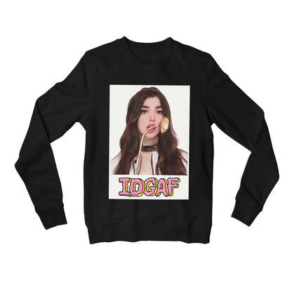 dua lipa idgaf sweatshirt upper winterwear music band buy online india the banyan tee tbt men women girls boys unisex black