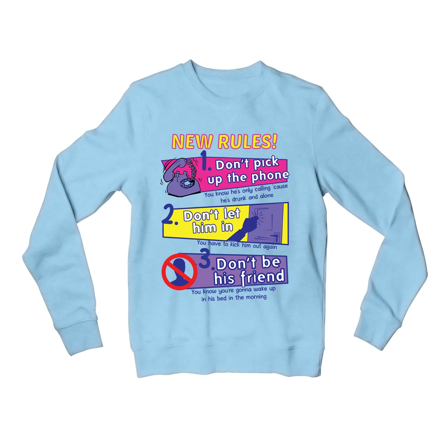 dua lipa new rules sweatshirt upper winterwear music band buy online india the banyan tee tbt men women girls boys unisex baby blue