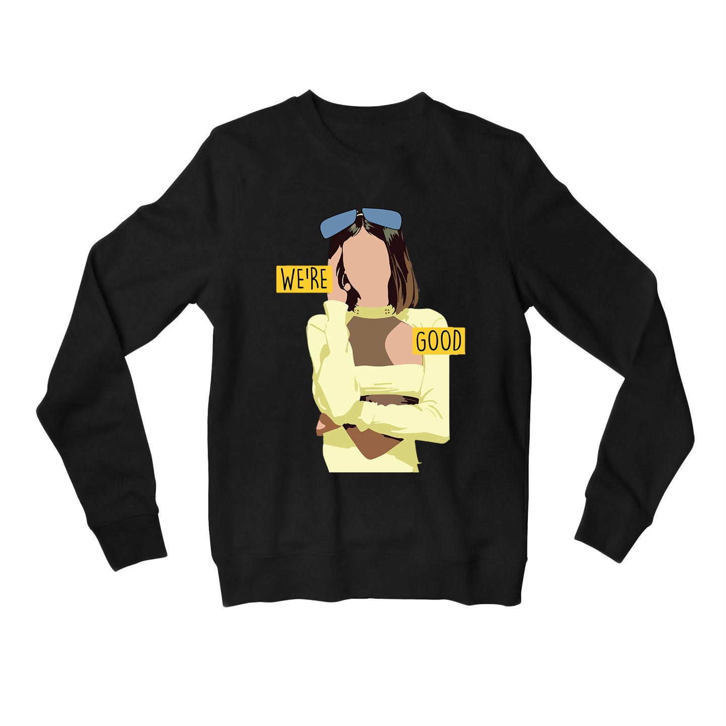 dua lipa we're good sweatshirt upper winterwear music band buy online india the banyan tee tbt men women girls boys unisex black