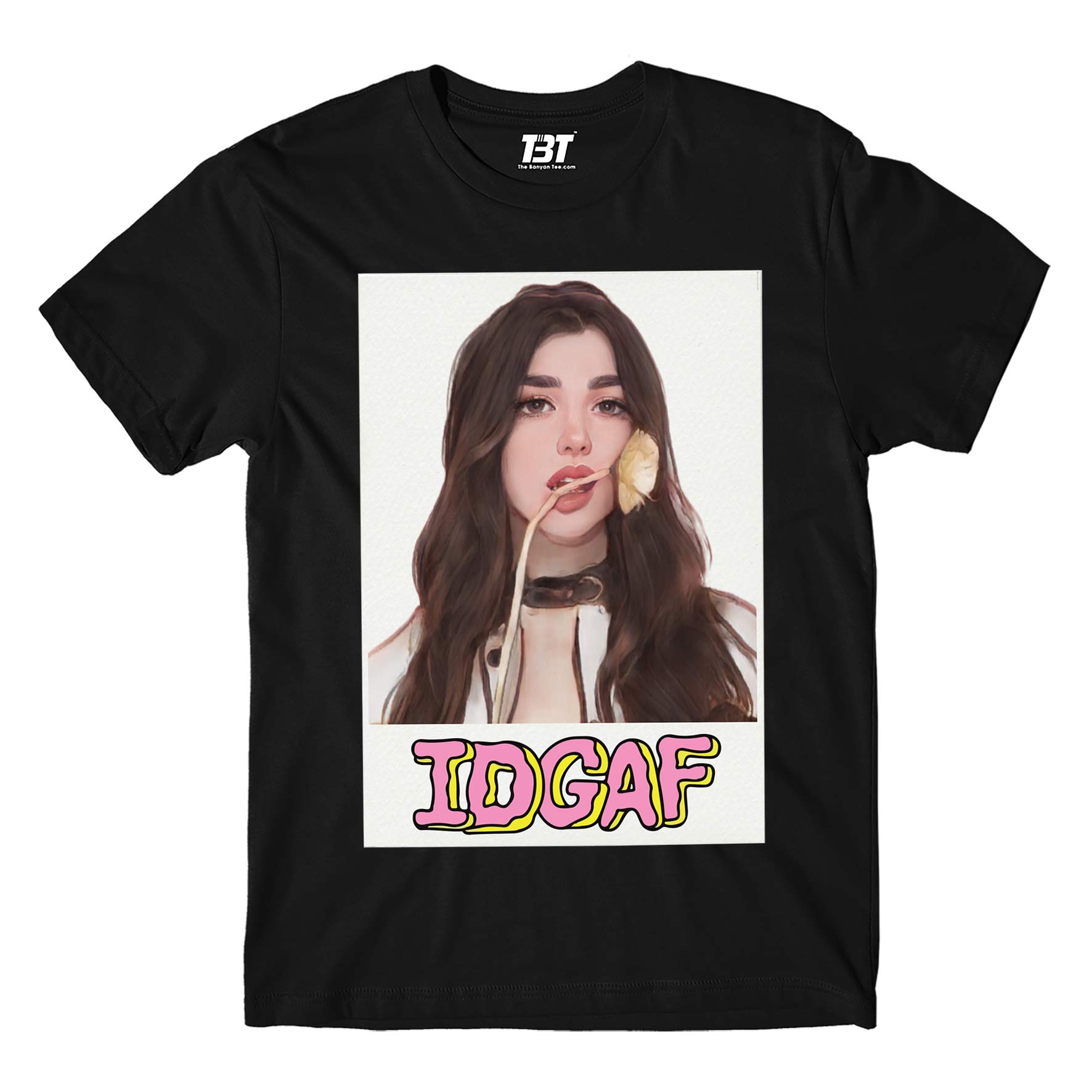 dua lipa idgaf t-shirt music band buy online india the banyan tee tbt men women girls boys unisex black