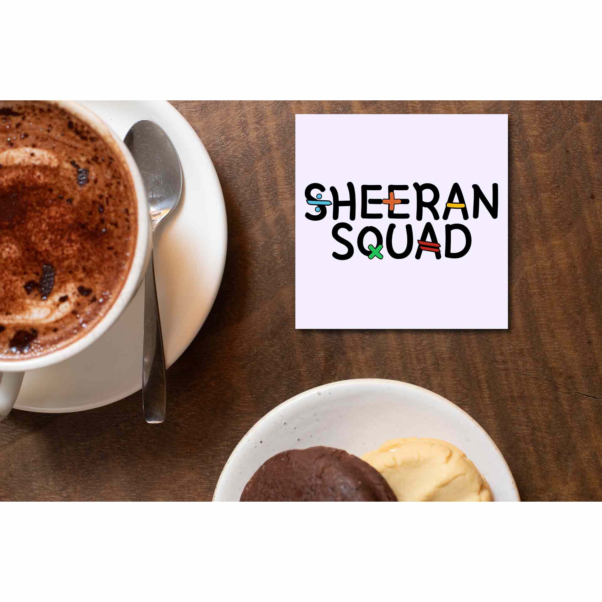 ed sheeran sheeran squad coasters wooden table cups indian music band buy online india the banyan tee tbt men women girls boys unisex  