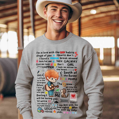 ed sheeran doodle sweatshirt upper winterwear music band buy online india the banyan tee tbt men women girls boys unisex gray