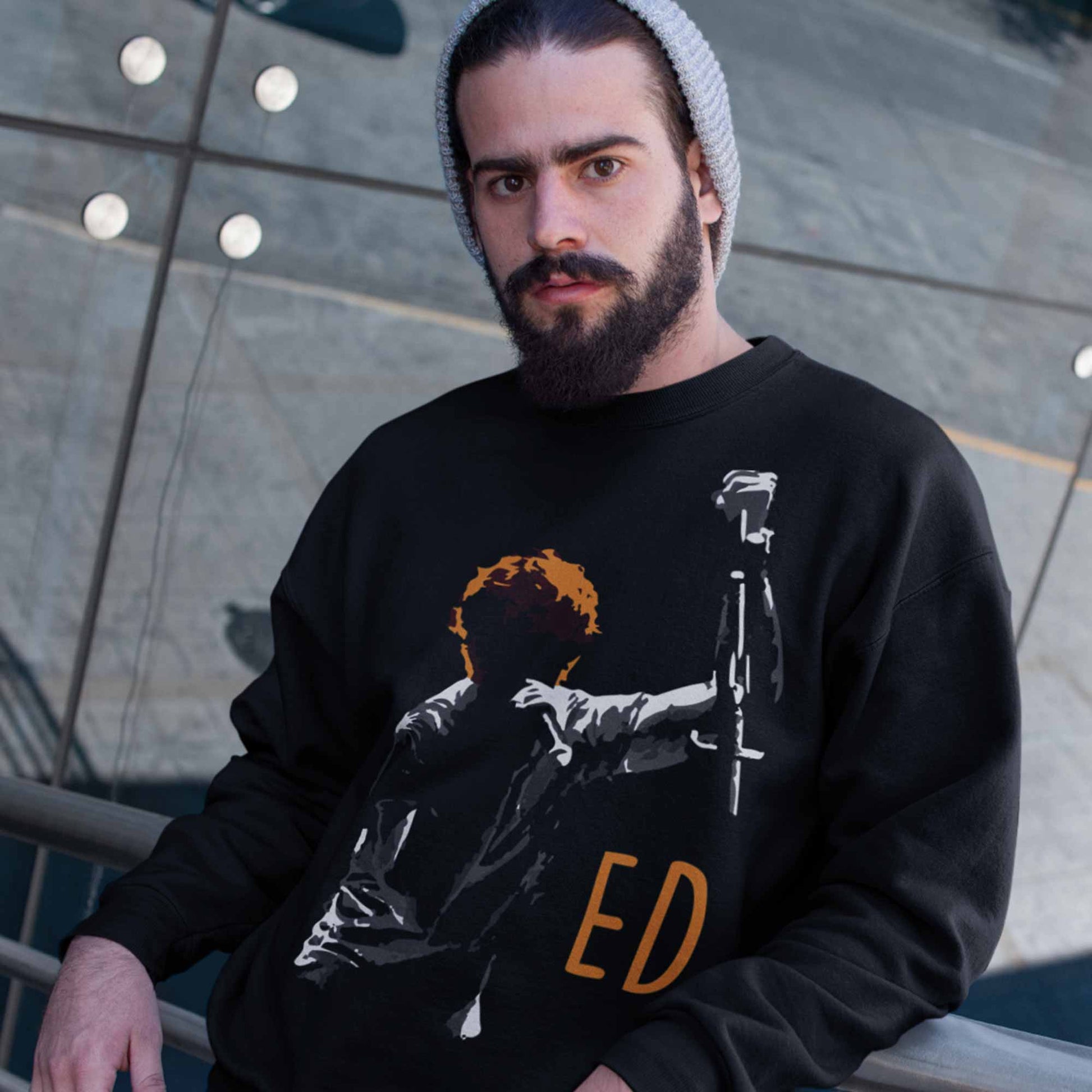 ed sheeran ed silhouette sweatshirt upper winterwear music band buy online india the banyan tee tbt men women girls boys unisex black