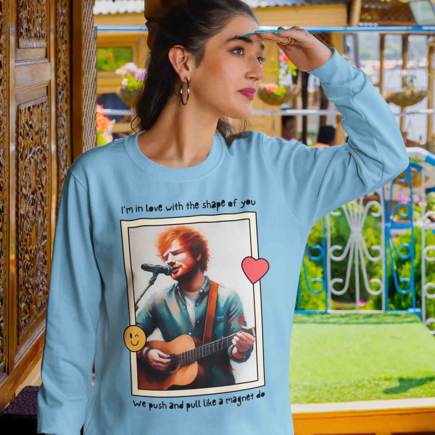 ed sheeran shape of you sweatshirt upper winterwear music band buy online india the banyan tee tbt men women girls boys unisex baby blue