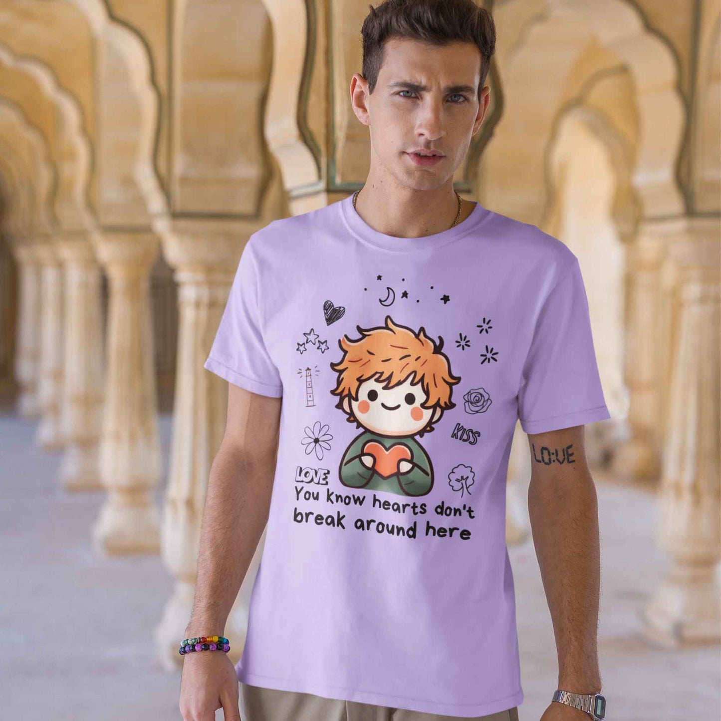 ed sheeran hearts don't break around here t-shirt music band buy online india the banyan tee tbt men women girls boys unisex Lavender