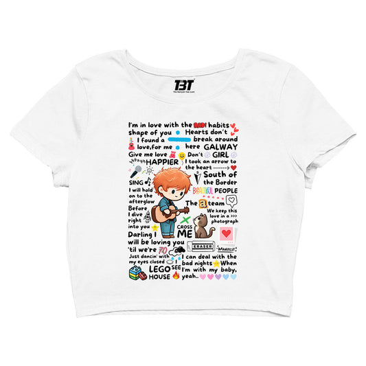 ed sheeran doodle crop top music band buy online india the banyan tee tbt men women girls boys unisex white