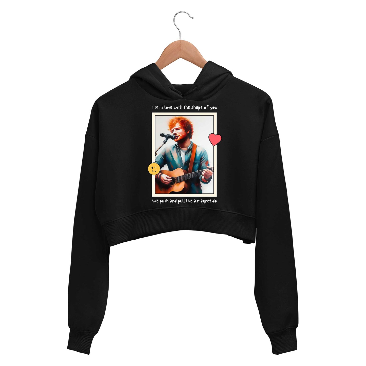 ed sheeran shape of you crop hoodie hooded sweatshirt upper winterwear music band buy online india the banyan tee tbt men women girls boys unisex black