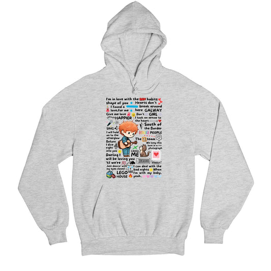 ed sheeran doodle hoodie hooded sweatshirt winterwear music band buy online india the banyan tee tbt men women girls boys unisex gray