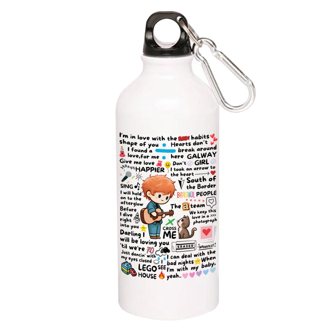 ed sheeran doodle sipper steel water bottle flask gym shaker music band buy online india the banyan tee tbt men women girls boys unisex