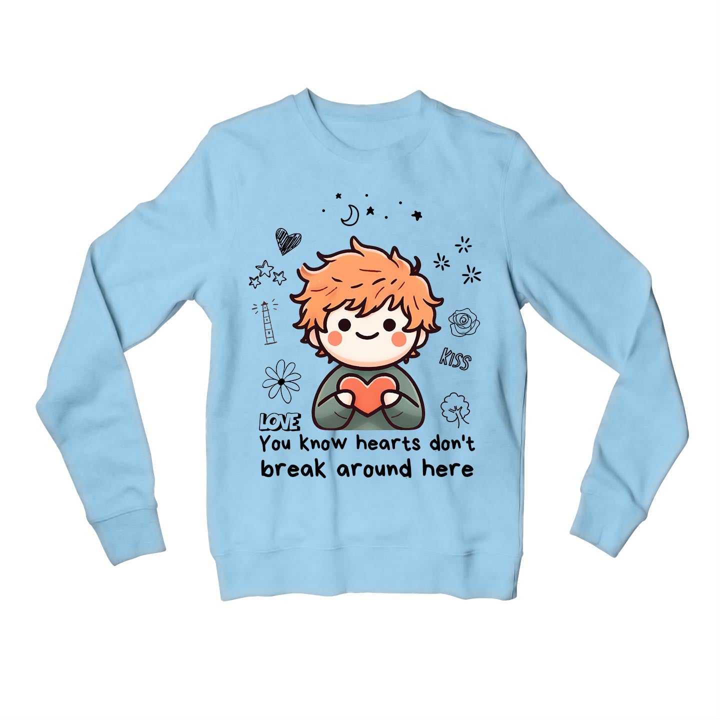 ed sheeran hearts don't break around here sweatshirt upper winterwear music band buy online india the banyan tee tbt men women girls boys unisex baby blue