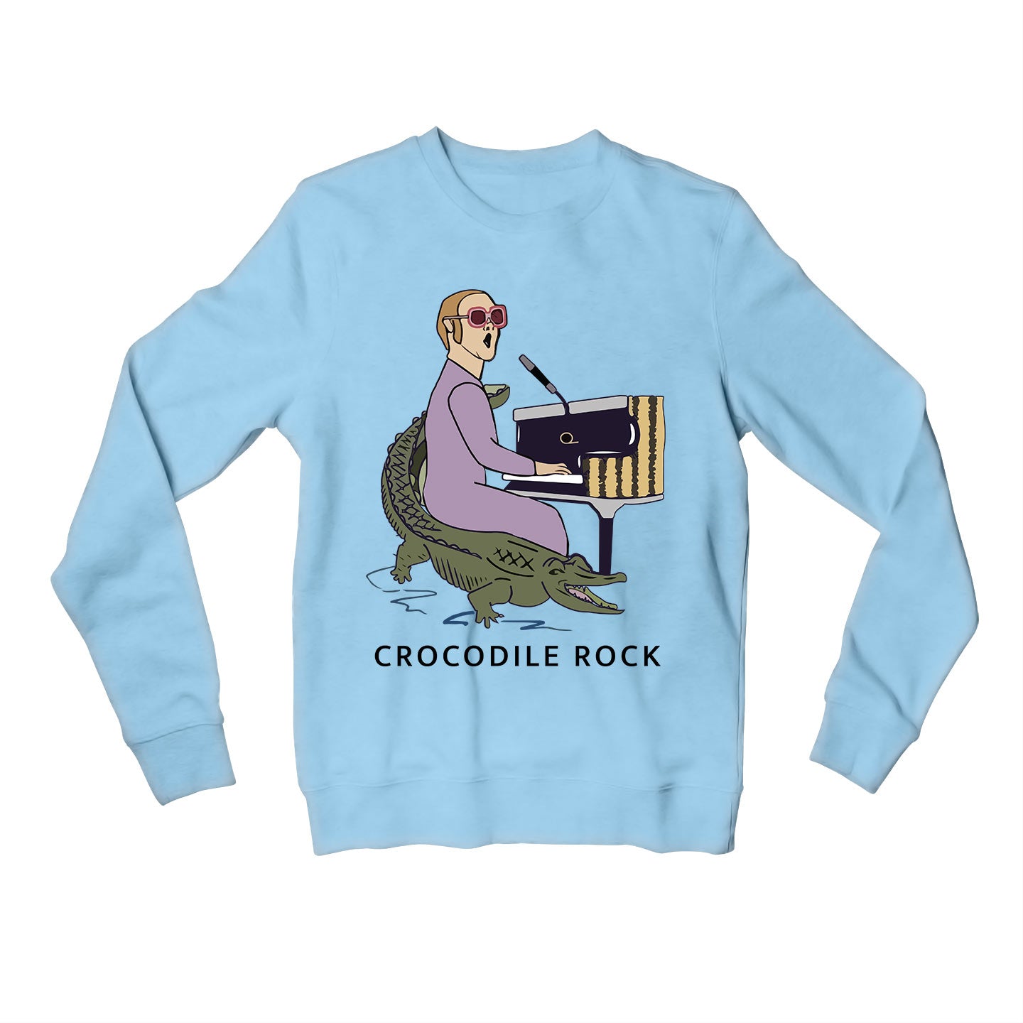 elton john crocodile rock sweatshirt upper winterwear music band buy online india the banyan tee tbt men women girls boys unisex baby blue