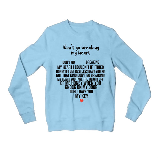 elton john don't go breaking my heart sweatshirt upper winterwear music band buy online india the banyan tee tbt men women girls boys unisex baby blue