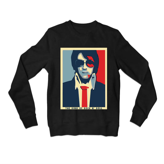 elvis presley the king of rock 'n roll sweatshirt upper winterwear music band buy online india the banyan tee tbt men women girls boys unisex black