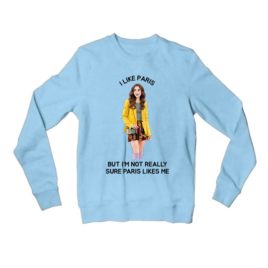 emily in paris i like paris sweatshirt upper winterwear tv & movies buy online india the banyan tee tbt men women girls boys unisex baby blue 