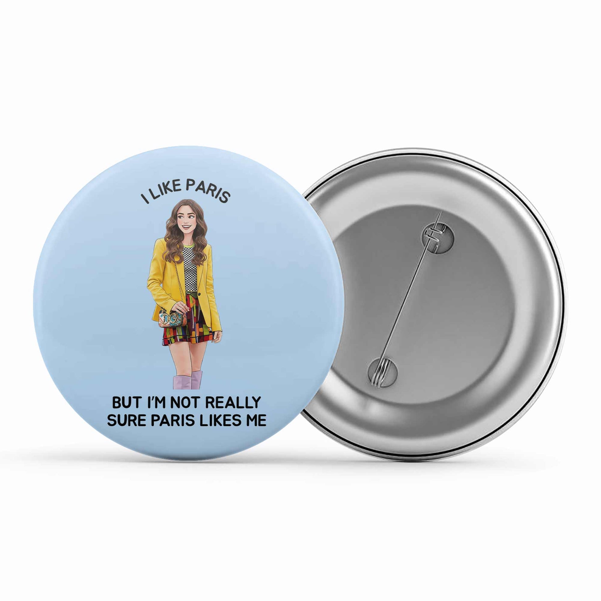 emily in paris i like paris badge pin button tv & movies buy online india the banyan tee tbt men women girls boys unisex  