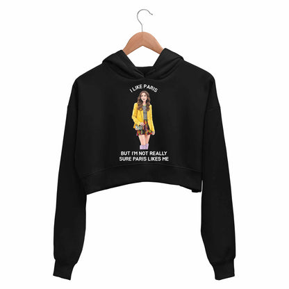 emily in paris i like paris crop hoodie hooded sweatshirt upper winterwear tv & movies buy online india the banyan tee tbt men women girls boys unisex black 