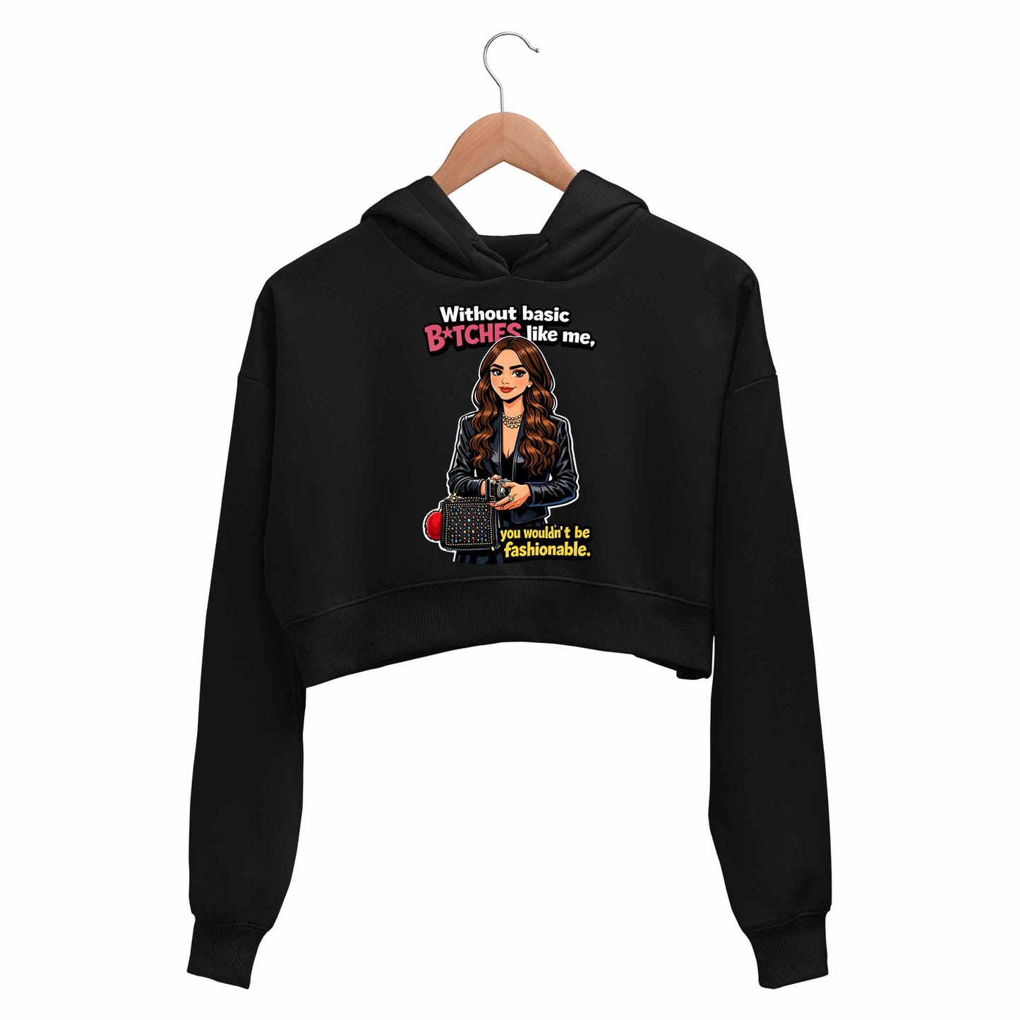 emily in paris fashionable crop hoodie hooded sweatshirt upper winterwear tv & movies buy online india the banyan tee tbt men women girls boys unisex black 