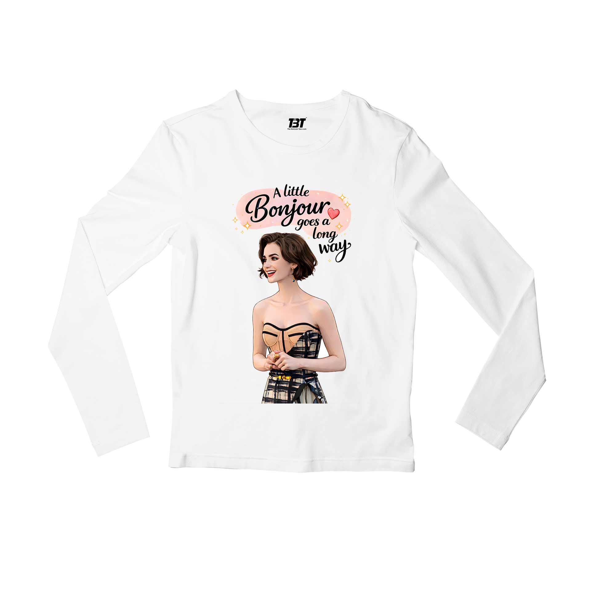 emily in paris a little bonjour full sleeves long sleeves tv & movies buy online india the banyan tee tbt men women girls boys unisex white 