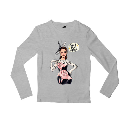emily in paris fake it till you make it full sleeves long sleeves tv & movies buy online india the banyan tee tbt men women girls boys unisex gray 