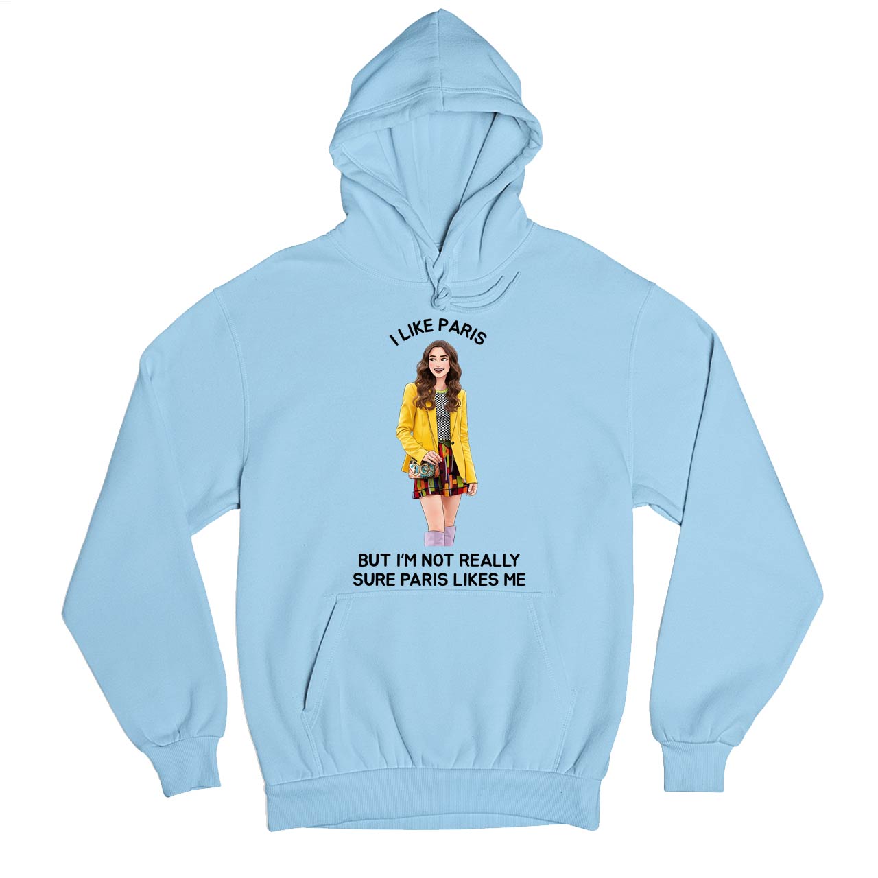 emily in paris i like paris hoodie hooded sweatshirt winterwear tv & movies buy online india the banyan tee tbt men women girls boys unisex baby blue 