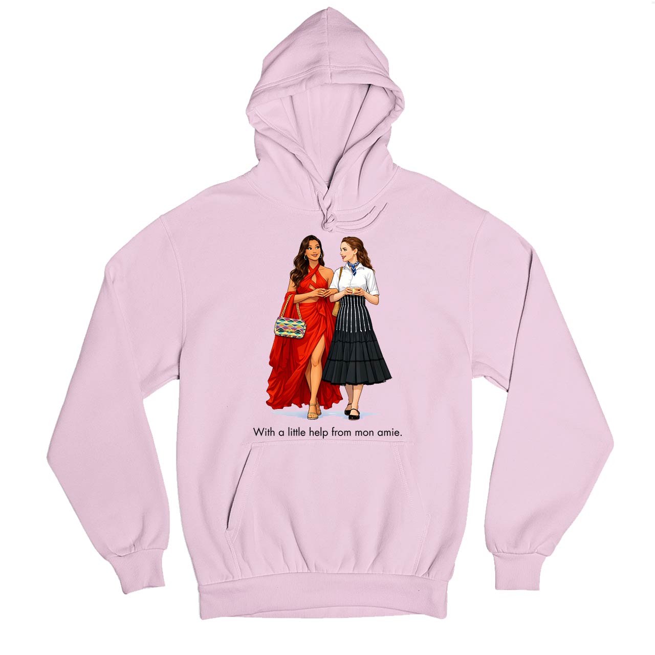 emily in paris mon amie hoodie hooded sweatshirt winterwear tv & movies buy online india the banyan tee tbt men women girls boys unisex baby pink 