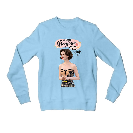emily in paris a little bonjour sweatshirt upper winterwear tv & movies buy online india the banyan tee tbt men women girls boys unisex baby blue 