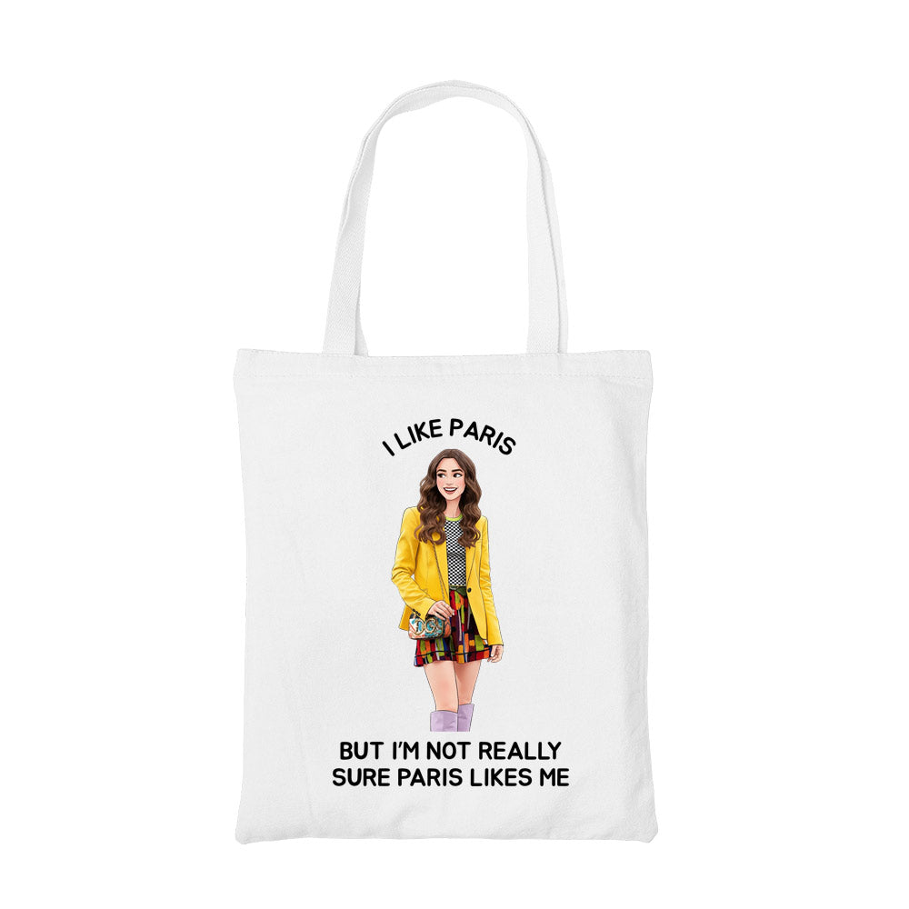 emily in paris i like paris tote bag cotton printed tv & movies buy online india the banyan tee tbt men women girls boys unisex  