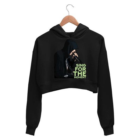 eminem sing for the moment crop hoodie hooded sweatshirt upper winterwear music band buy online india the banyan tee tbt men women girls boys unisex black