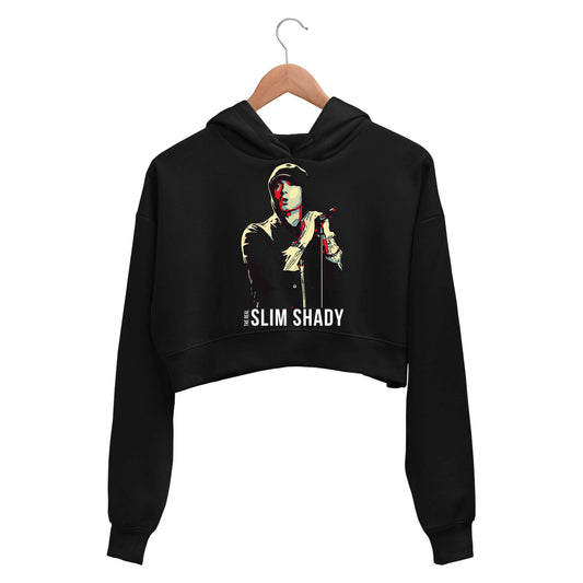 eminem the real slim shady crop hoodie hooded sweatshirt upper winterwear music band buy online india the banyan tee tbt men women girls boys unisex black