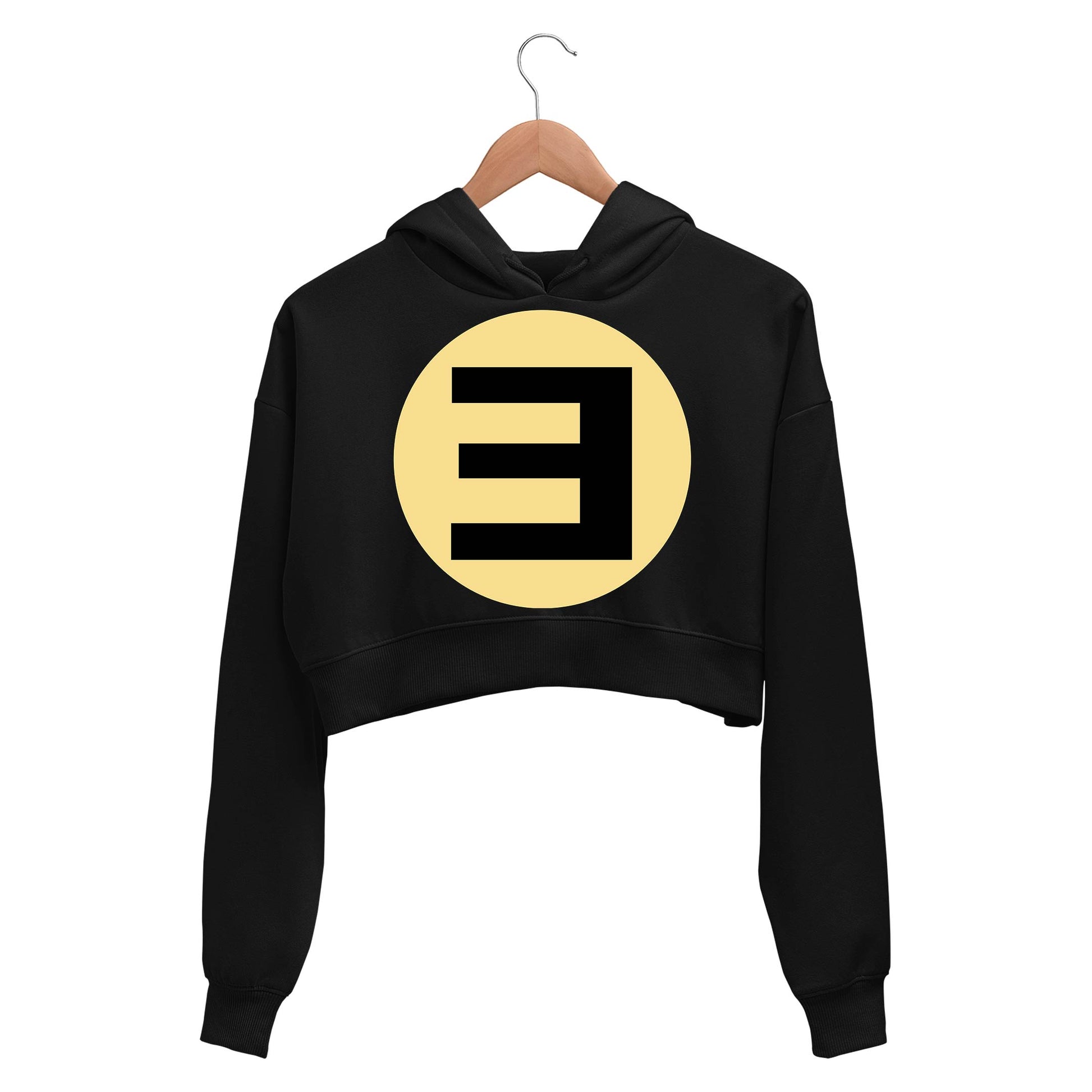 eminem e crop hoodie hooded sweatshirt upper winterwear music band buy online india the banyan tee tbt men women girls boys unisex black icon