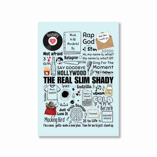 eminem shady doodle poster wall art buy online india the banyan tee tbt a4 