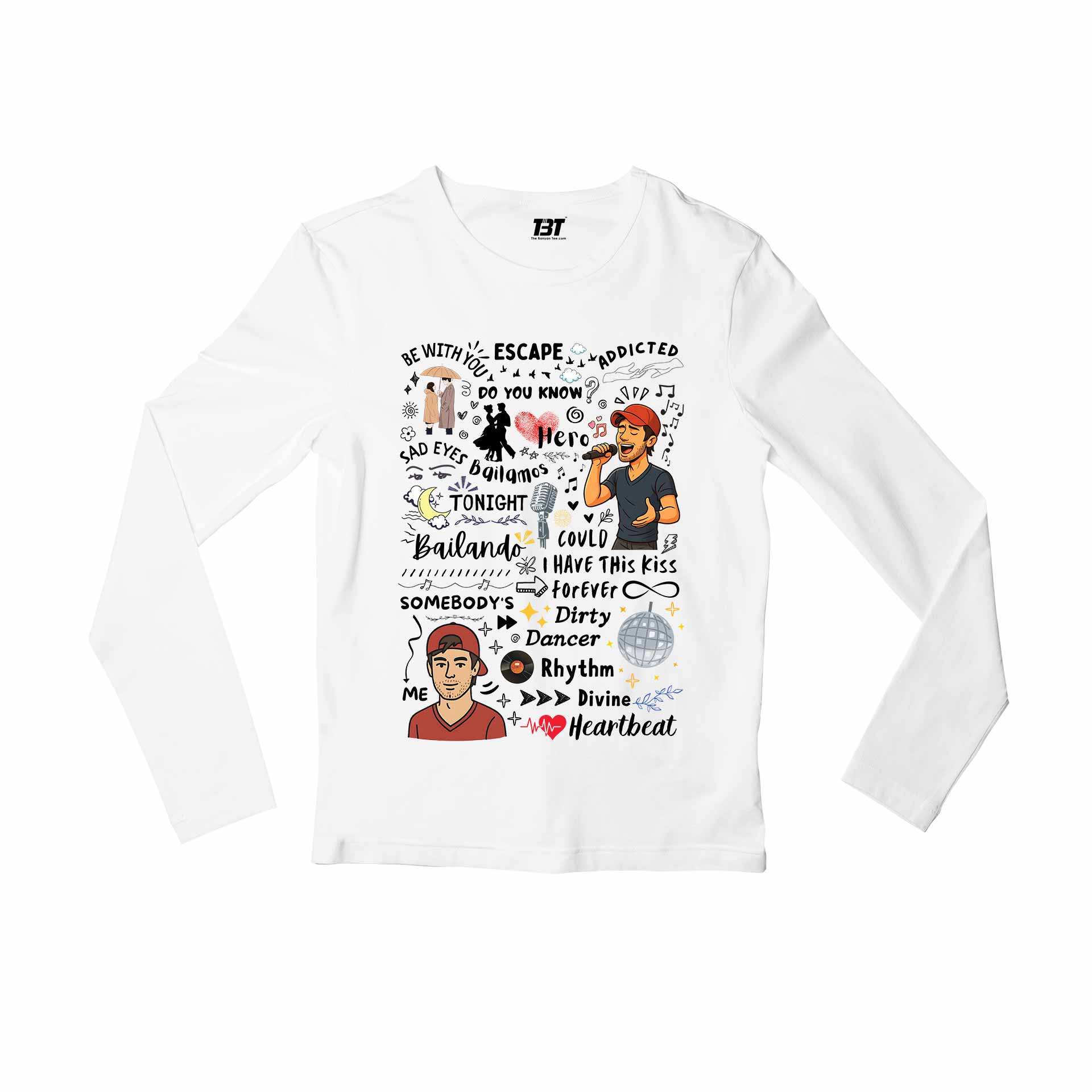 enrique the doodle escape full sleeves long sleeves music band buy online india the banyan tee tbt men women girls boys unisex white