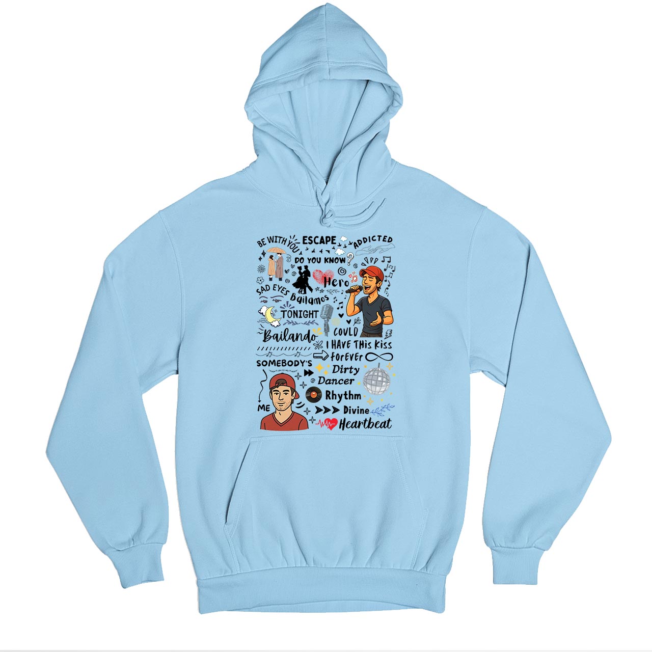 enrique the doodle escape hoodie hooded sweatshirt winterwear music band buy online india the banyan tee tbt men women girls boys unisex baby blue