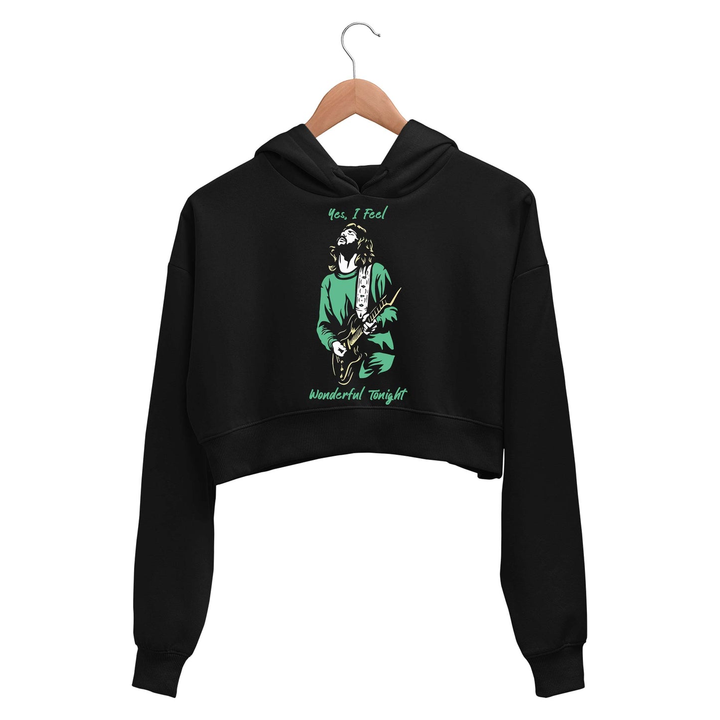 eric clapton wonderful tonight crop hoodie hooded sweatshirt upper winterwear music band buy online india the banyan tee tbt men women girls boys unisex black