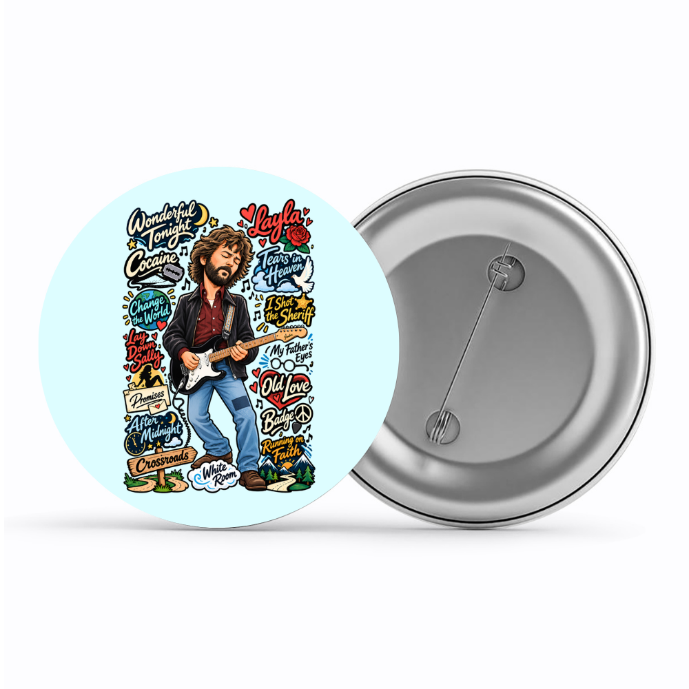 eric clapton clapton's canvas badge pin button music band buy online india the banyan tee tbt men women girls boys unisex  