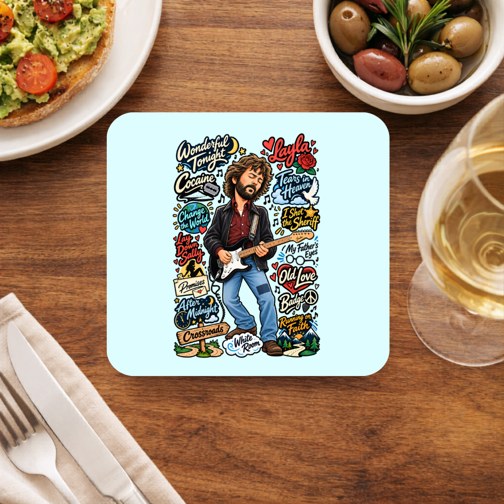 eric clapton clapton's canvas coasters wooden table cups indian music band buy online india the banyan tee tbt men women girls boys unisex  