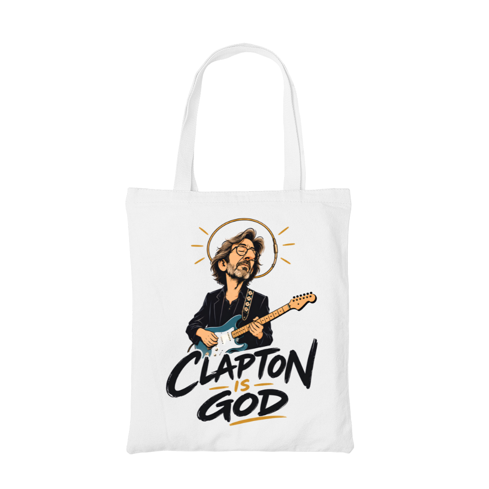 eric clapton clapton is god tote bag cotton printed music band buy online india the banyan tee tbt men women girls boys unisex  