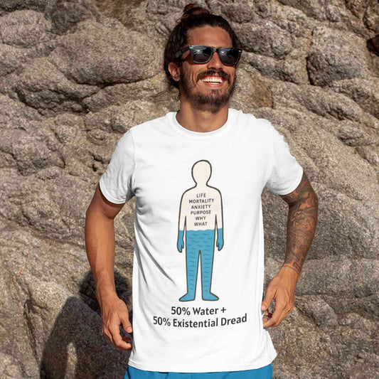 graphic existential dread t-shirt printed graphic stylish buy online india the banyan tee tbt men women girls boys unisex white 