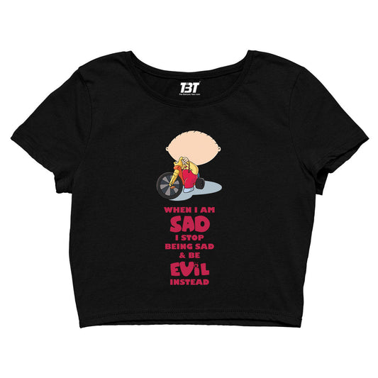 family guy be evil instead crop top tv & movies buy online india the banyan tee tbt men women girls boys unisex yellow - stewie griffin dialogue