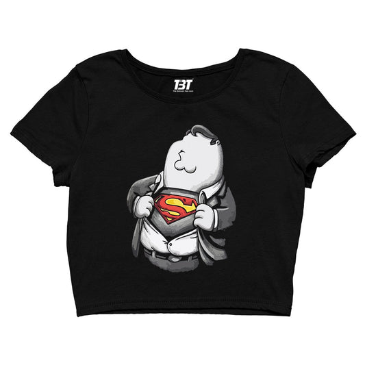 family guy super guy crop top tv & movies buy online india the banyan tee tbt men women girls boys unisex black - peter griffin