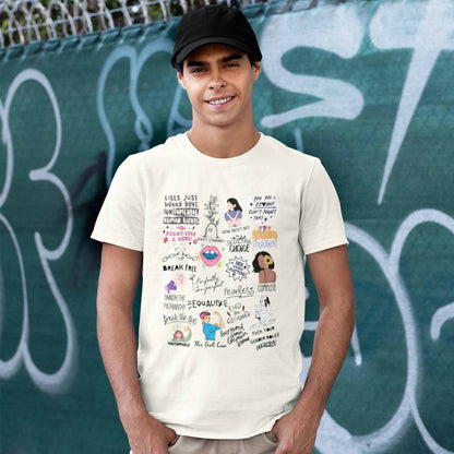 graphic feminism t-shirt printed graphic stylish buy online india the banyan tee tbt men women girls boys unisex off white 