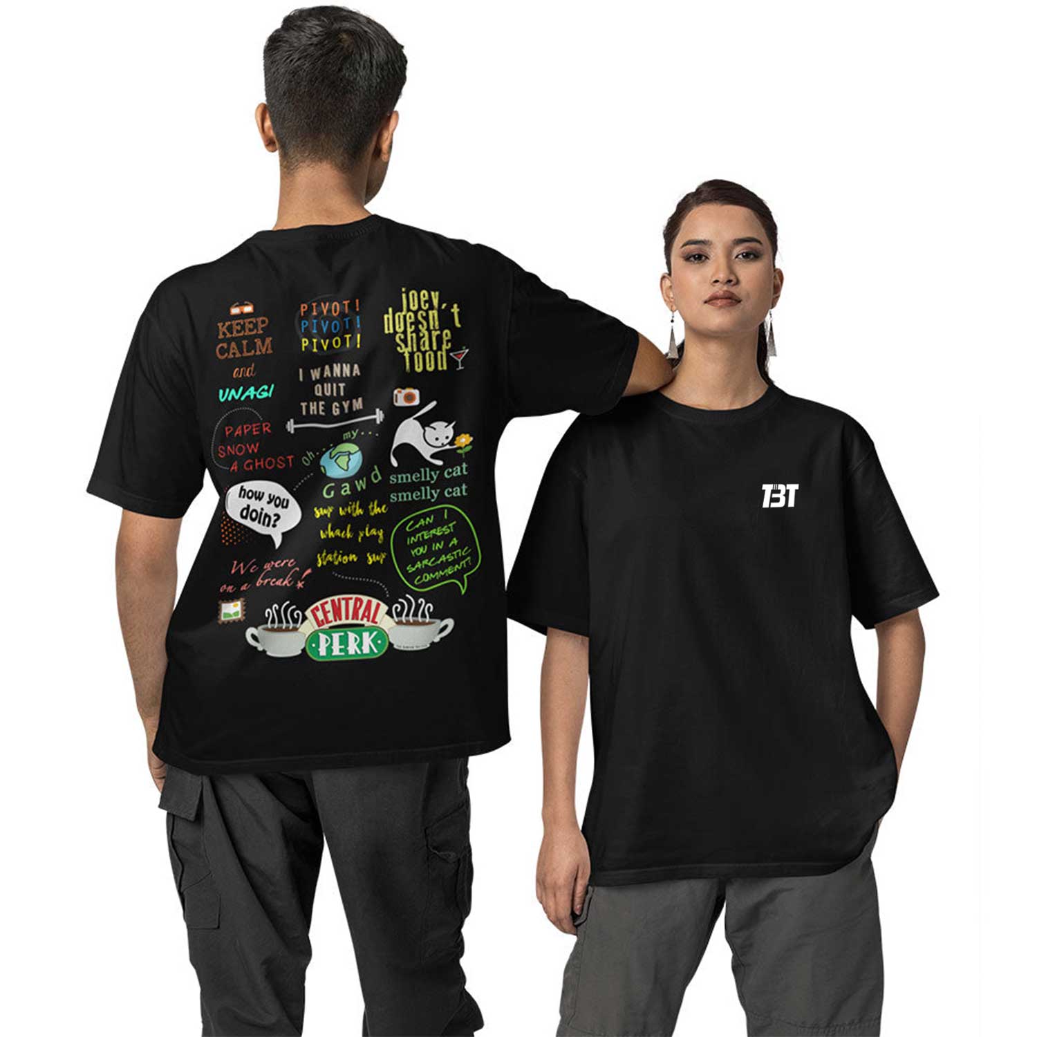 friends oversized t shirt - doodle tv & movies t-shirt black buy online india the banyan tee tbt men women girls boys unisex