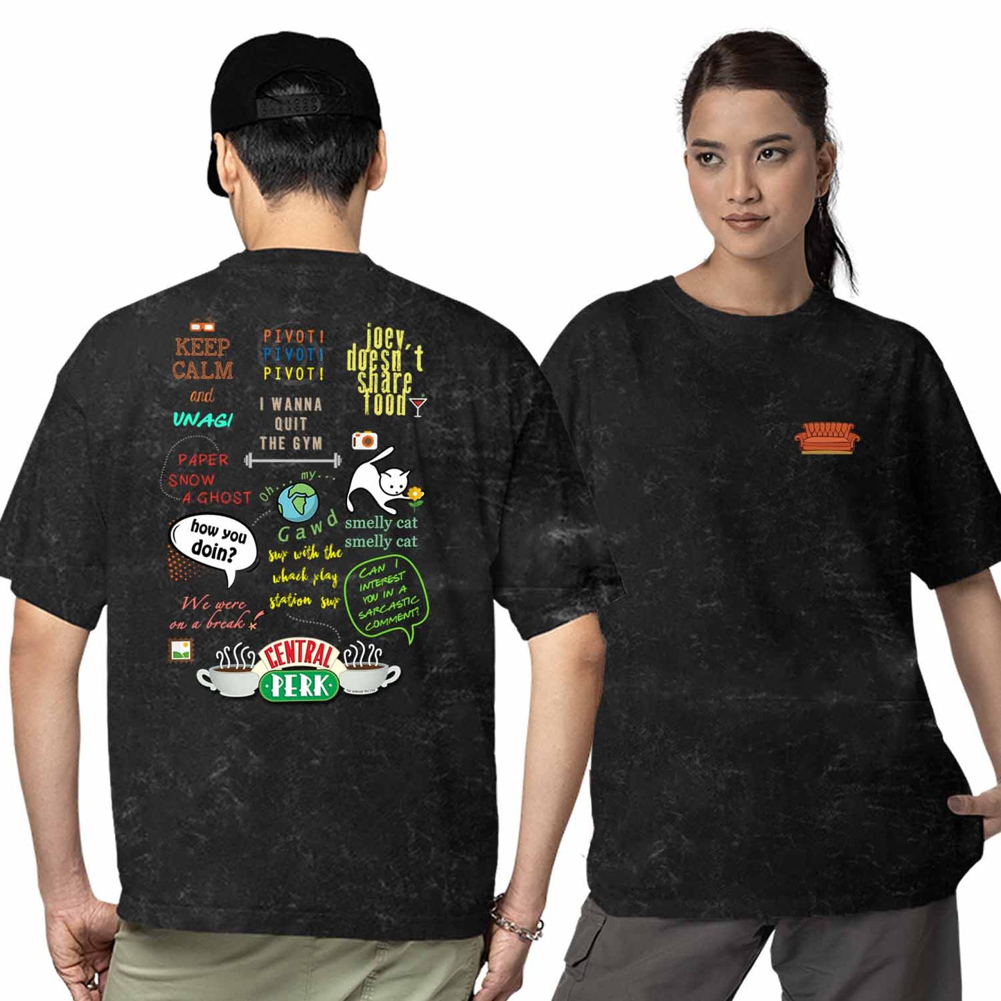 friends oversized t shirt - doodle tv & movies t-shirt black buy online india the banyan tee tbt men women girls boys unisex