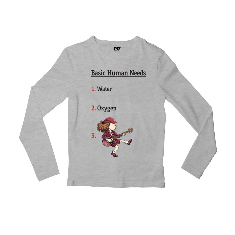 ac/dc basic human needs full sleeves long sleeves music band buy online india the banyan tee tbt men women girls boys unisex gray 