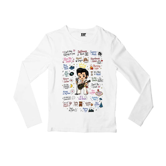 elvis presley rockabilly doodle full sleeves long sleeves music band buy online india the banyan tee tbt men women girls boys unisex white 